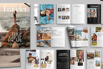 design catalog magazine layout, booklet flyer listing brochure, or newsletter