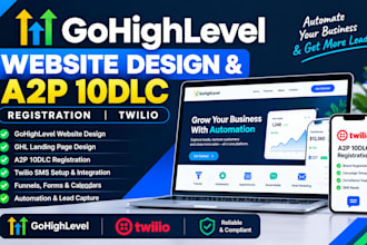 do gohighlevel website design ghl landing page a2p 10dlc registration or twilio