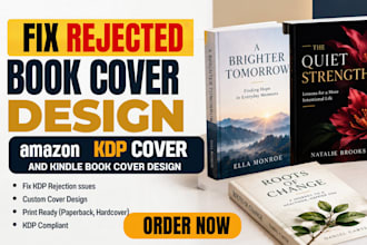 fix rejected book cover or design amazon kdp book cover and kindle cover design