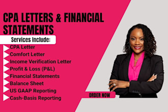 cpa letter comfort letter income verification letter and financial statement