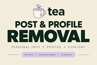 remove tea app posts and profiles, dafaming posts