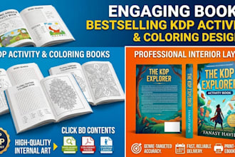 do kdp activity book cover design coloring book and journal interior layout