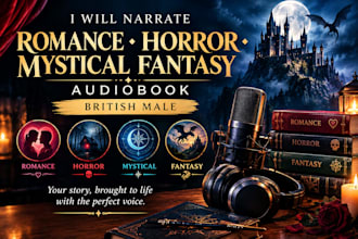 narrate romance horror mystical fantasy audiobook british male