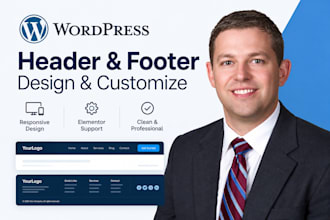design a professional wordpress header and footer