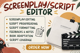 proofread, edit and format screenplay movie script editing script coverage film