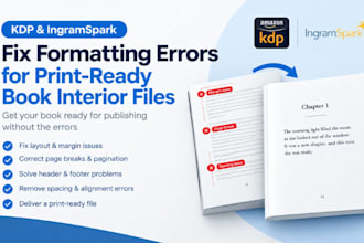 fix KDP and ingramspark formatting errors for print ready book interior files