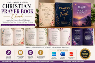 write custom christian prayer request book ebook journal books in canva word PDF