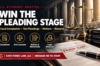 prepare business tort pleadings and civil lawsuits as a US attorney