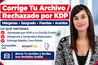 corregiré tu archivo rechazado por KDP márgenes, sangrado y errores