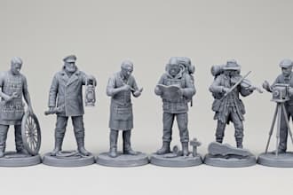 create 3d miniature figures, tabletop figures, rpg miniatures, stl 3mf printable