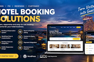 fix or design hotel booking website, hotel website, wordpress booking website