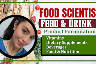 create food formulation, beverage, and vitamin gummies recipe development