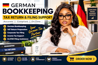 assist with german bookkeeping, vat returns, corporate tax and elster filing