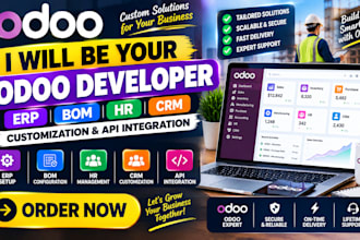 be your odoo developer for odoo erp bom hr CRM customization and API integration