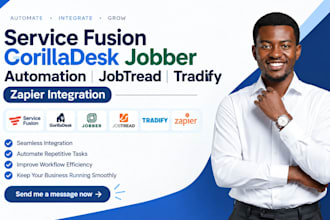 service fusion gorilladesk jobber automation jobtread tradify zapier integration