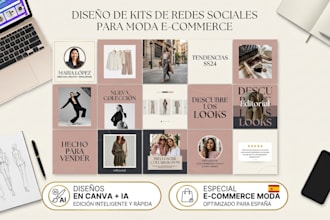 format spanish fashion e commerce social media kits using ai assisted canva