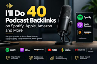do 40 podcast backlinks on spotify, apple, amazon, and more