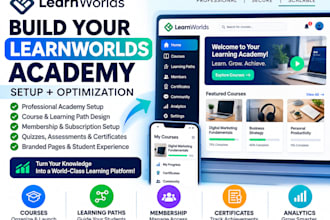 build, setup and optimize your learnworlds online academy