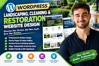 design a landscaping, cleaning and restoration wordpress website