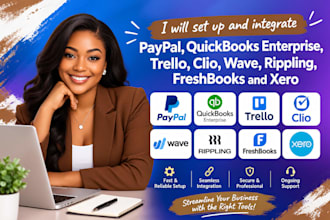 setup paypal quickbooks enterprise trello clio wave rippling freshbooks xero