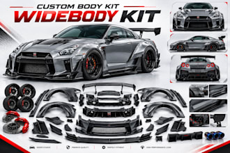 3d car model custom car parts widebody kit automotive cad stl for 3d printing