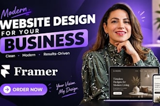 design modern framer saas website and startup ai landing page