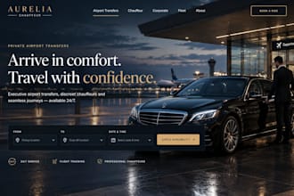 design wix airport transfer website chauffeur booking luxury website