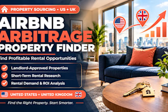 find profitable airbnb arbitrage properties in US and UK with landlord approval