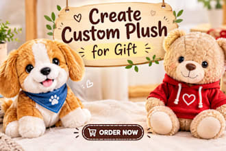 create handmade plush gift, custom plush toy and personalized plushie