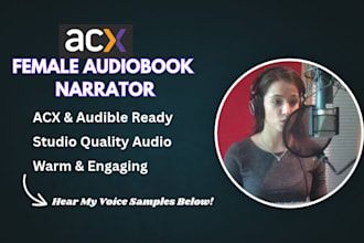 be your female voice artist for audiobook storytelling