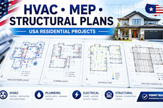 design residential hvac, ductwork, mep, plumbing, electrical and structural plan