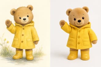 design a custom plush toy from your book character or childrens book mascot