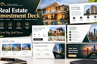 design realestate investment deck property listing presentation business profile