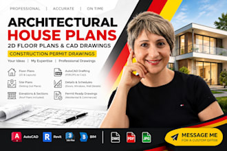 architectural house plans, drafting 2d floor plans, construction permit drawing