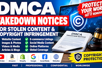 draft dmca takedown notices for stolen content and copyright infringement