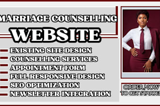 design a marriage counselling website, relationship therapy, and therapy website
