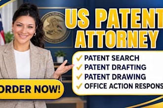 handle patent objection, rejection, office action as your licensed US attorney