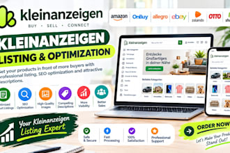 setup, optimize kleinanzeigen pro store and bulk  product listing amazon onbuy