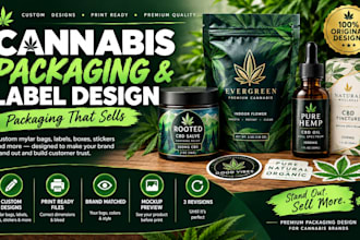 design custom cannabis mylar bag and label packaging