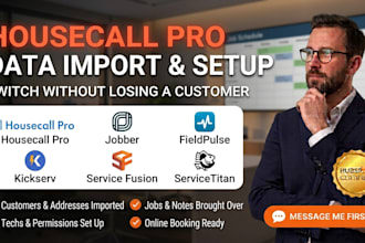 housecall pro data import jobber fieldpulse kickserv service fusion setup