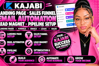 do kajabi landing page sales funnel email automation lead magnet pipeline set up