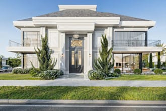 renovate luxury neoclassical villa, cgi european house design,3d lumion exterior