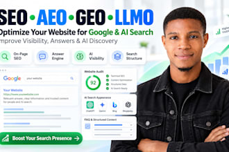 improve your website visibility with GEO, aeo, llmo and ai SEO for ai search