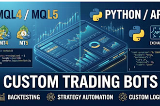 build custom python trading bot pine script indicator or metatrader ea
