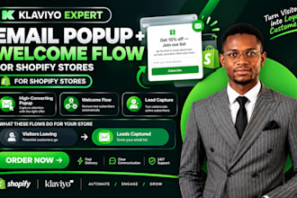 setup shopify email popup and welcome flow to capture lead
