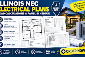 design illinois nec electrical plans, load calculations and panel schedule