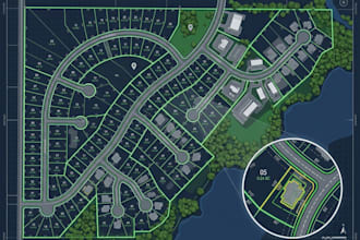 create real estate, property, land plot and boundary maps