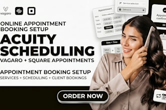 setup acuity scheduling vagaro appointment booking for wellness coach consultant