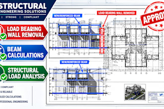 usa engineer pe seal wall  removal  structural load beam calculation icf redline