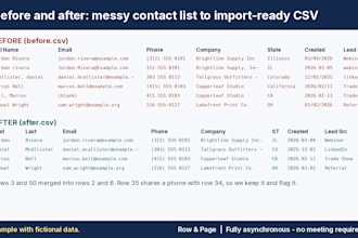 clean and map your contacts for a gohighlevel CSV import